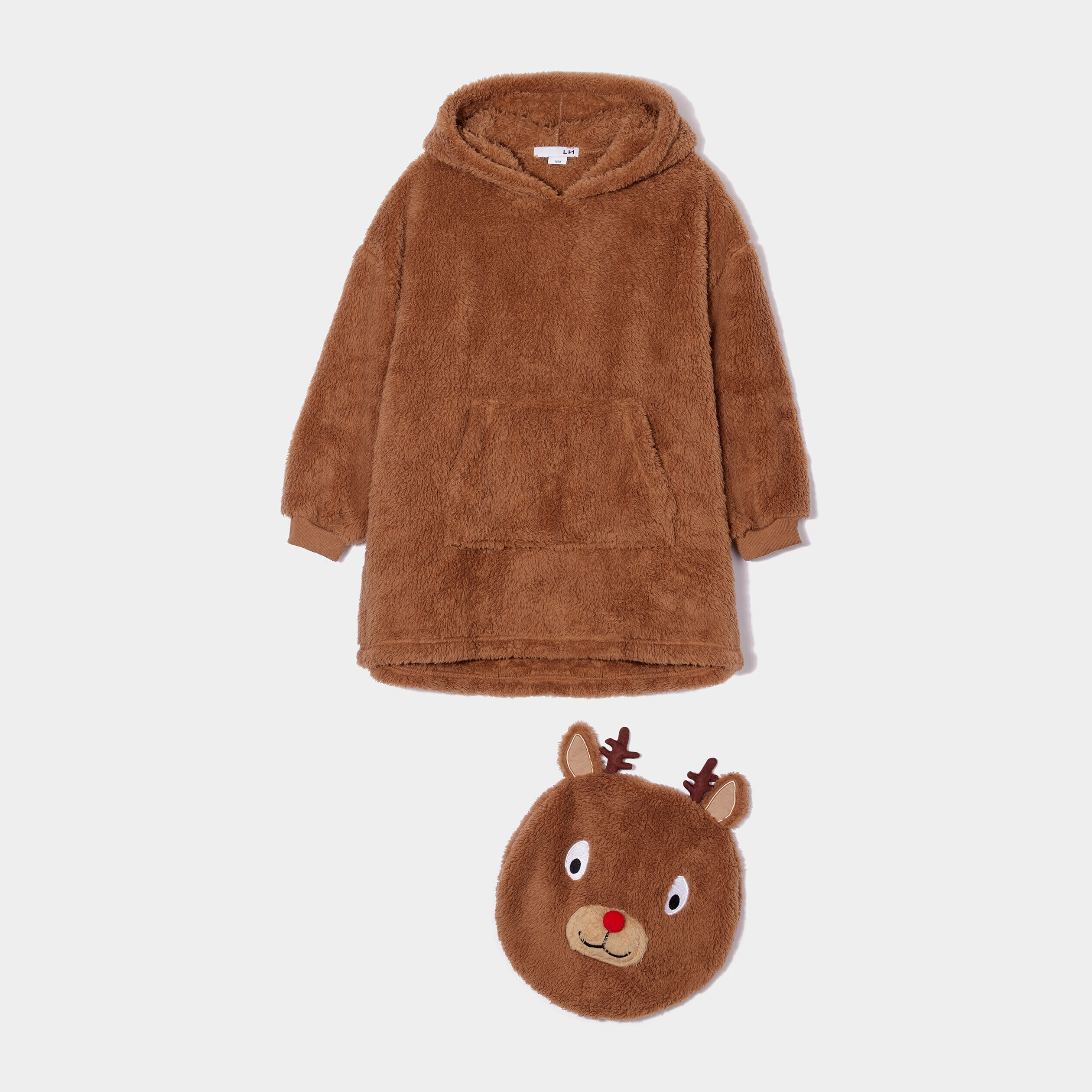 Ensemble pyjama sweat et pochette marron garçon LH
