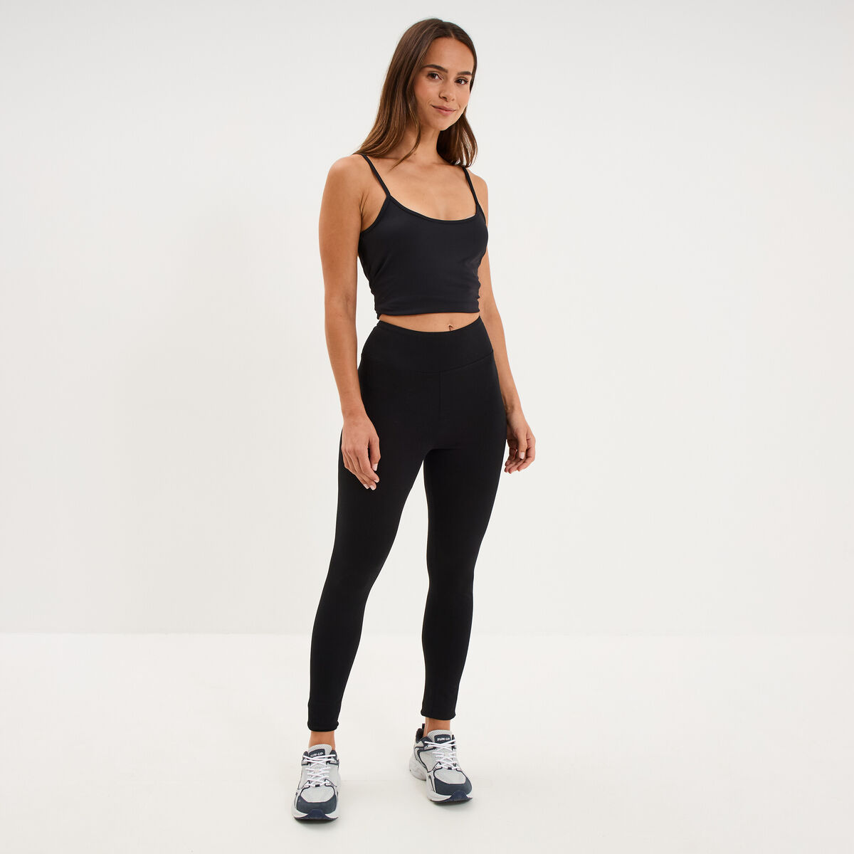Legging taille haute coton noir femme