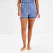 Bas de pyjama short détails dentelle bleu gris femme