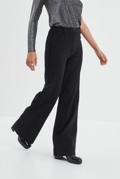 Pantalon city regular noir femme