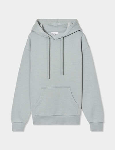Sweat hoodie molleton &agrave; capuche vert pastel femme