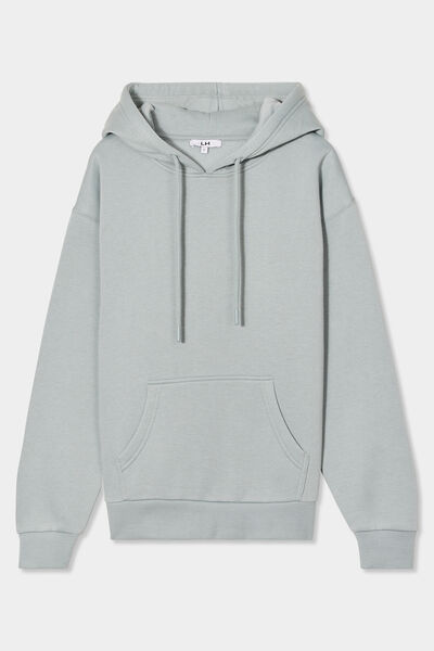 Sweat hoodie molleton &agrave; capuche vert pastel femme