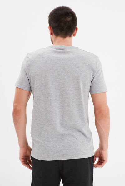 T-shirt en coton manches courtes gris homme