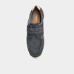 Chaussures bateau en cuir bleu homme