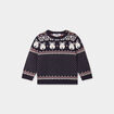 Pull Noël coton manches longues Creeks bleu marine bébé garçon