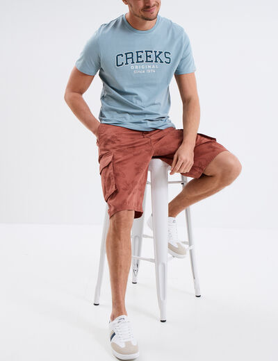 Bermuda cargo coton vieux rose homme