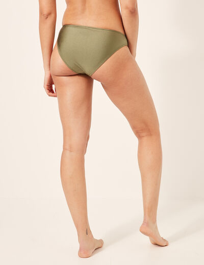 Bas de maillot de bain avec anneaux vert kaki femme