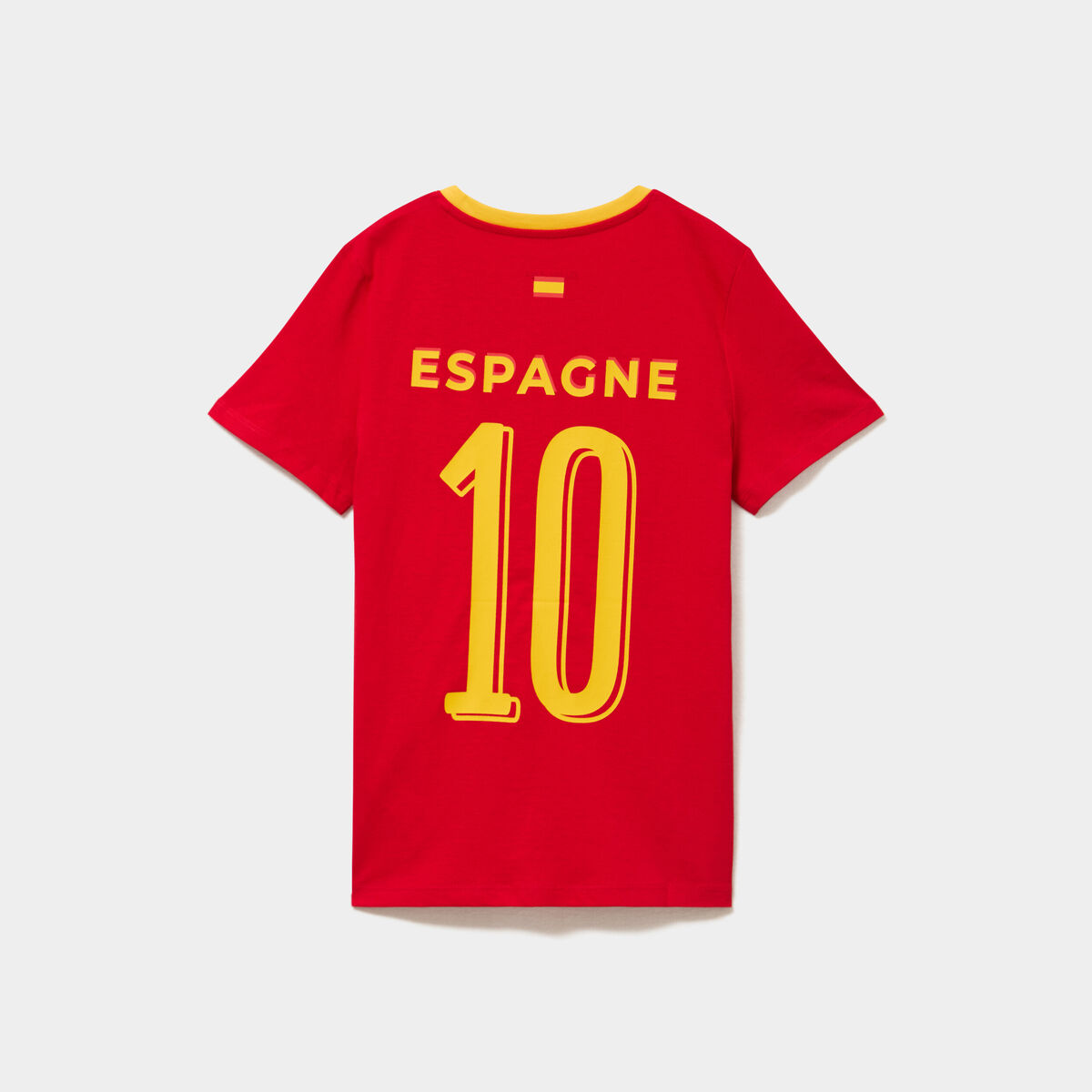 T-shirt maillot de football Espagne rouge gar&ccedil;on
