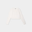 Gilet court manches longues coton ivoire fille