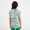 Blouse crépon manches courtes ecru femme