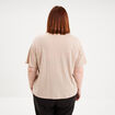 T-shirt col rond manches courtes coton beige femme grande taille