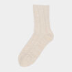 Lot 2 paires chaussettes torsades beige femme
