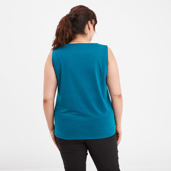 Débardeur col en V bleu canard femme grande taille