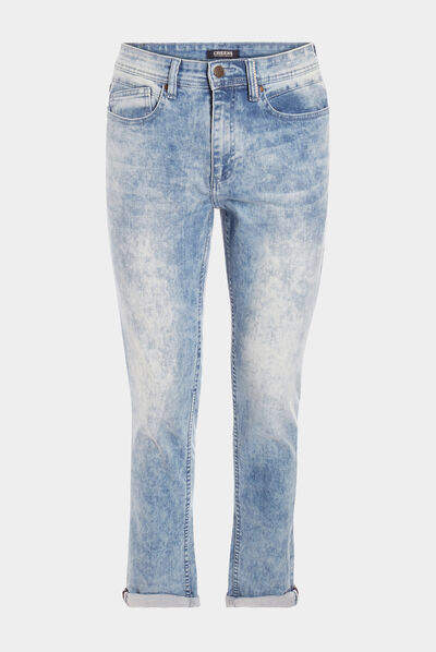 Jeans slim 5 poches denim triple stone homme