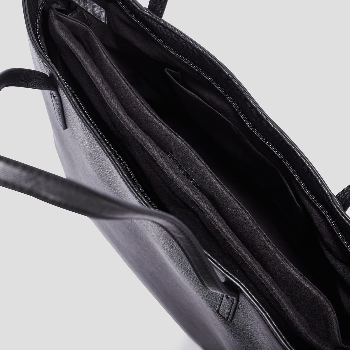 Sac cabas trapèze noir femme