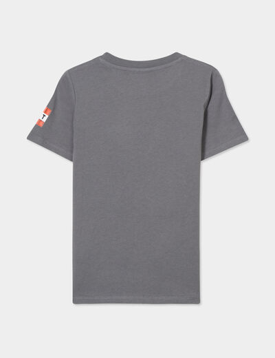 T-shirt manches courtes coton Minecraft gris foncé garçon