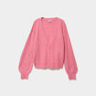 Gilet col en V manches longues ballon vieux rose femme