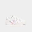 Baskets &agrave; lacets fleurs blanc fille