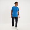 T-shirt droit en coton manches courtes bleu homme