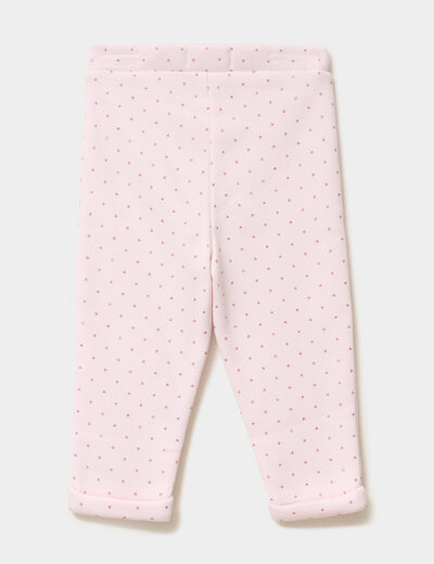 Legging molletonn&eacute; rose clair b&eacute;b&eacute; fille