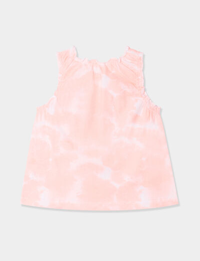 Lot 2 débardeurs coton à fronces rose fluo bébé fille