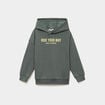 Sweat hoodie doubl&eacute; &agrave; capuche oversize vert kaki gar&ccedil;on