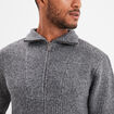 Gilet col camionneur zippé côtelé gris foncé homme