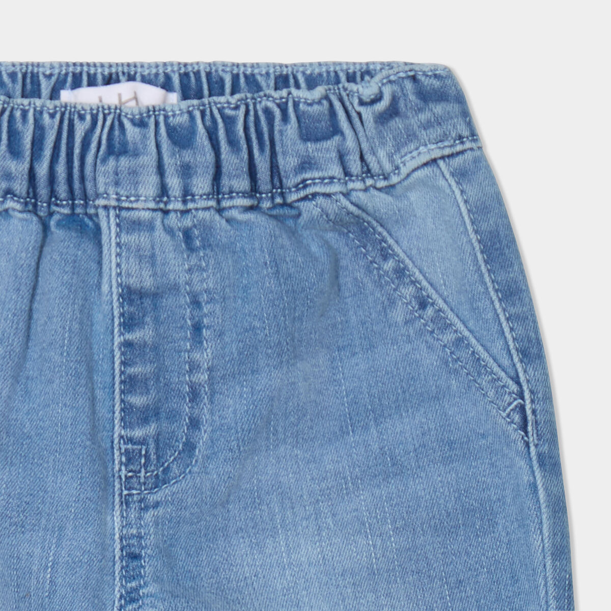 Jeans jogger bas &eacute;lastiqu&eacute; coton denim bleach b&eacute;b&eacute; gar&ccedil;on