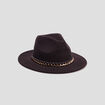Chapeau large avec chaîne noir femme