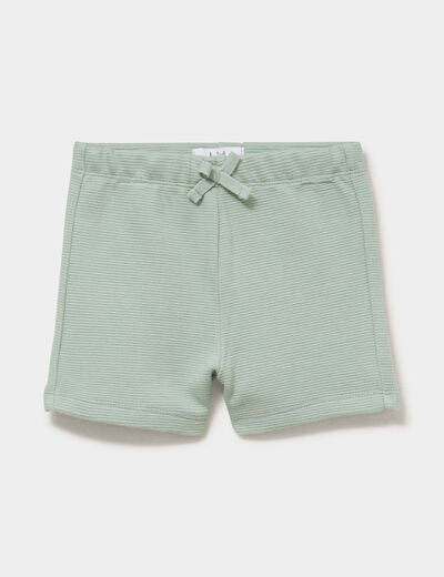 Short molletonn&eacute; coton vert pastel b&eacute;b&eacute; gar&ccedil;on