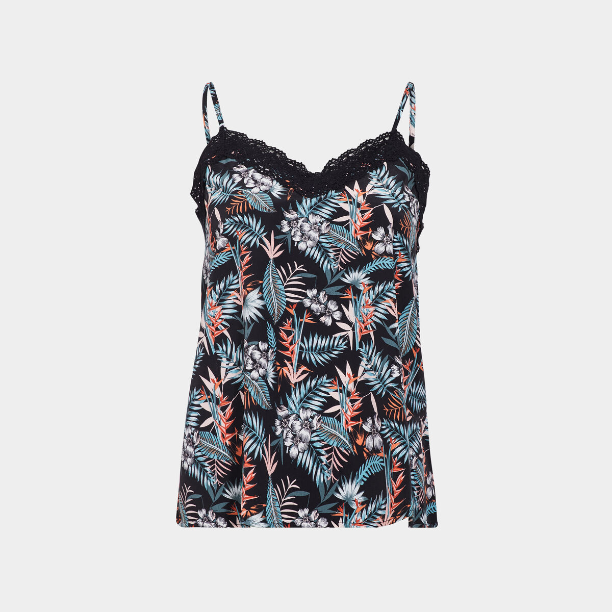 Caraco bretelles fines noir femme