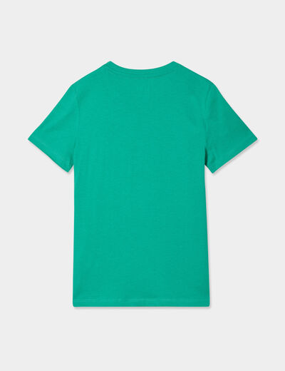 T-shirt droit manches courtes coton vert menthe garçon