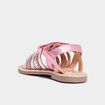 Sandales brides tressées en cuir Creeks rose fille
