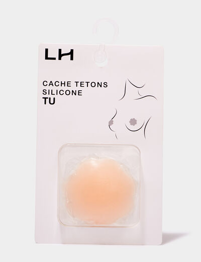 Cache-tétons réutilisables en silicone beige femme