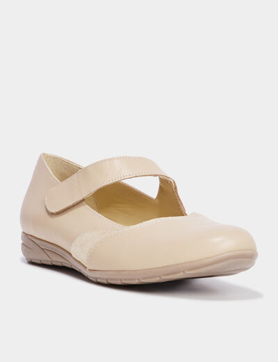 Ballerines en cuir sable femme