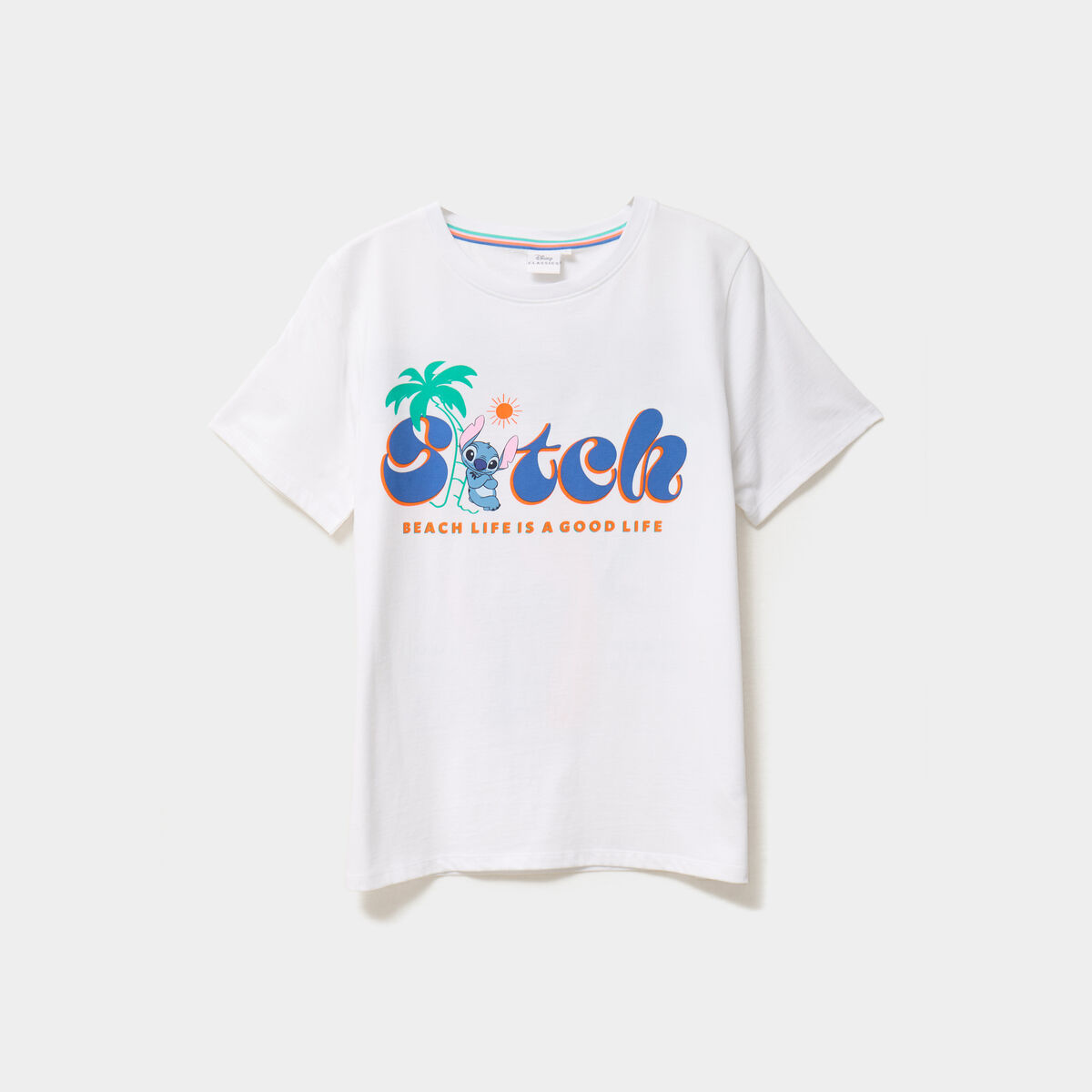 T-shirt manches courtes Stitch blanc femme