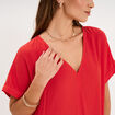 Robe courte fluide manches courtes rouge femme