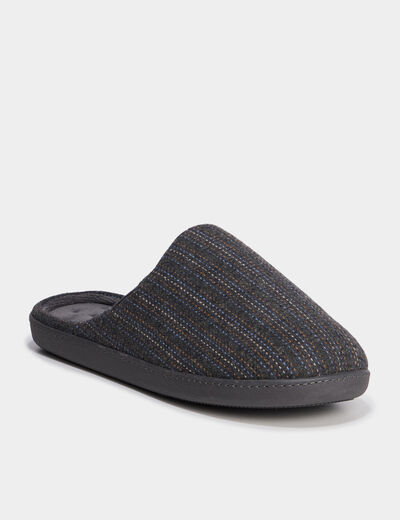 Chaussons mules Isotoner Ergonomie gris foncé homme