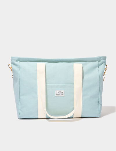 Sac cabas avec bandoulière vert pastel femme