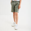 Bermuda large taille élastiquée coton vert kaki garçon