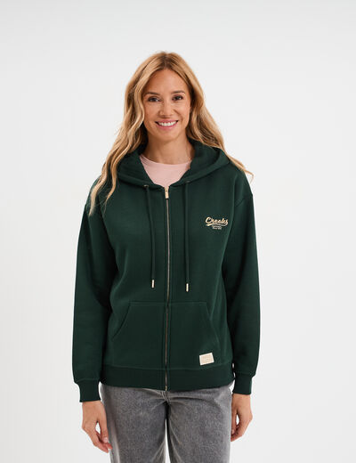 Sweat zippé à capuche Creeks Original vert foncé femme