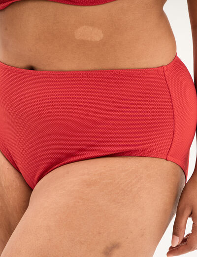 Bas de maillot de bain culotte haute rouge femme grande taille