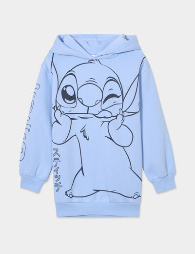 Sweat à capuche hoodie Stitch bleu fille