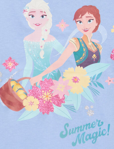 T-shirt coton Reine des neiges bleu ciel fille