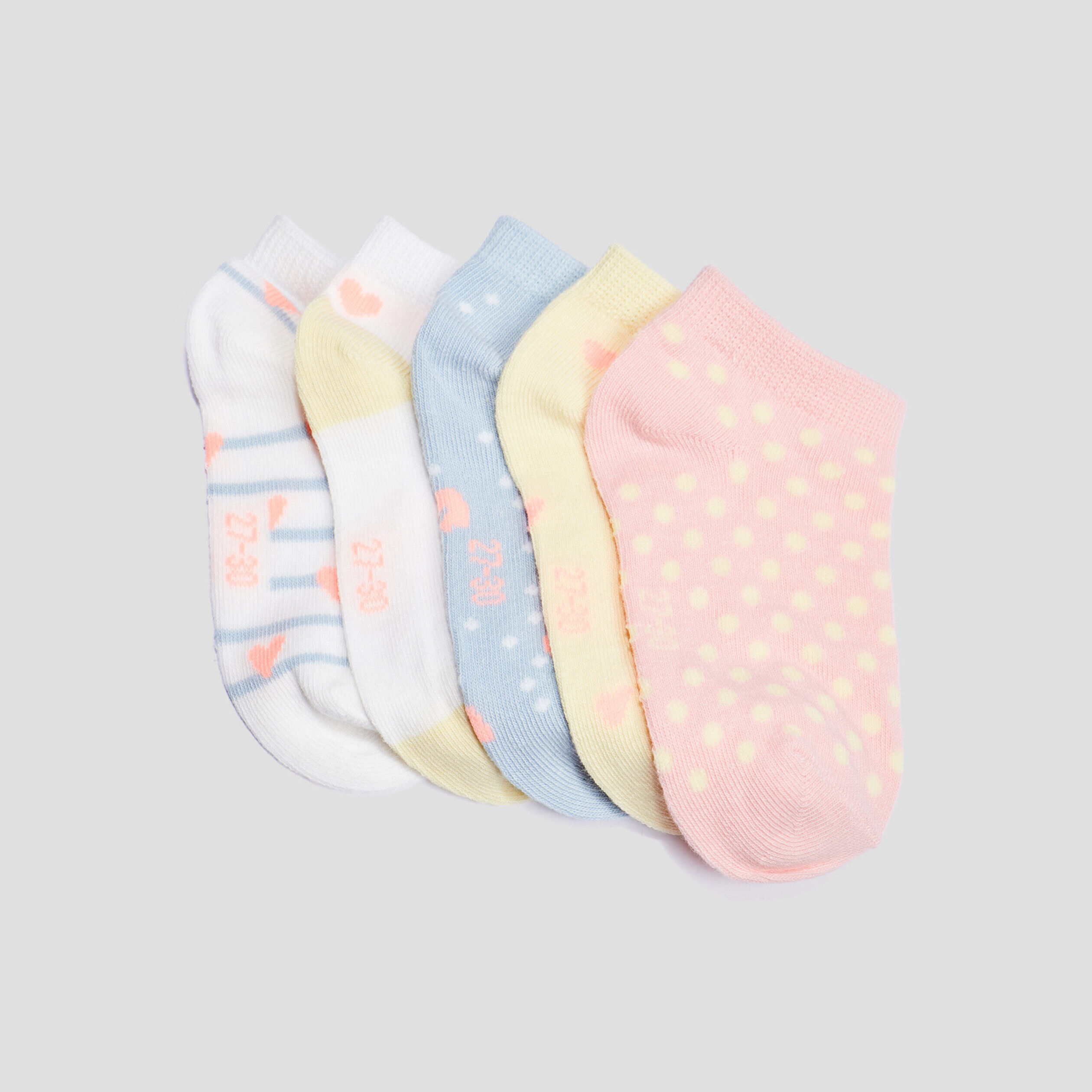 Lot 5 paires chaussettes invisibles multicolore fille LH