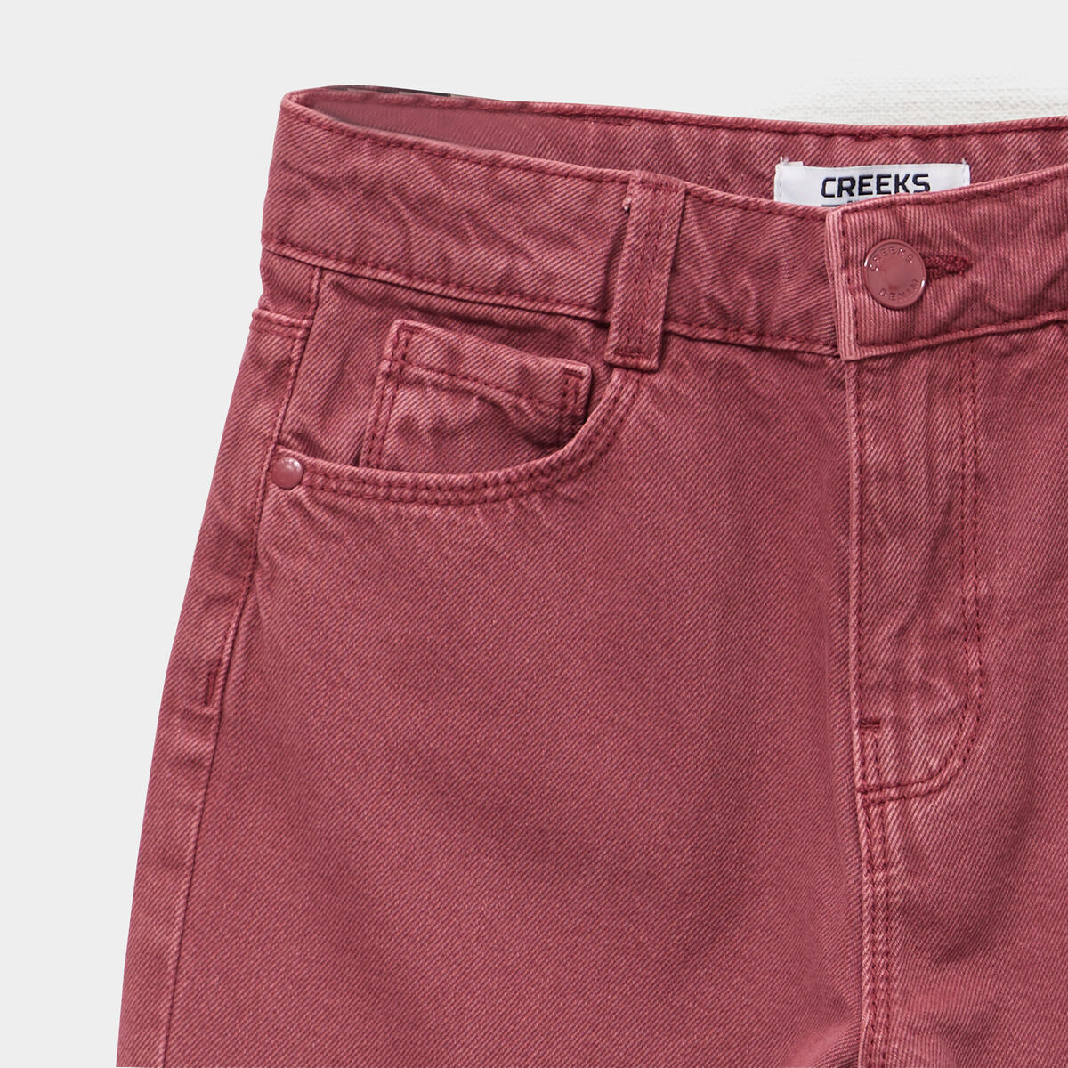 Pantalon large 5 poches coton Creeks bordeaux fille
