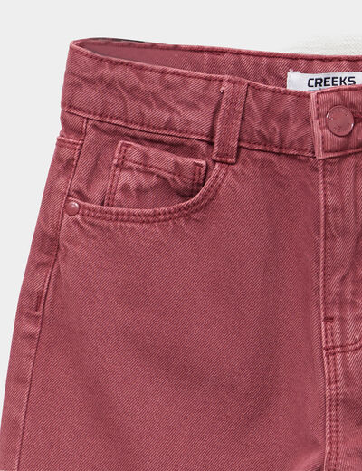 Pantalon large 5 poches coton Creeks bordeaux fille
