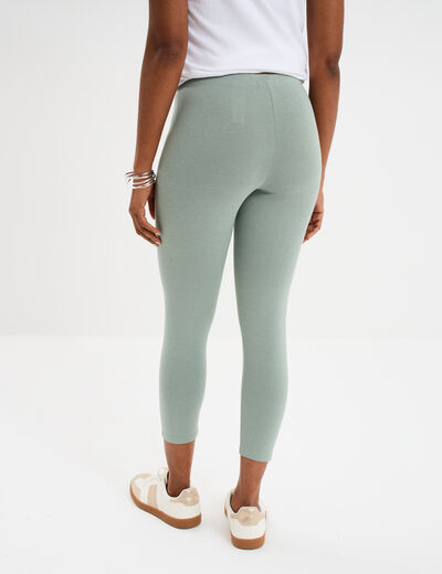Legging 7/8ème taille élastiquée vert pastel femme