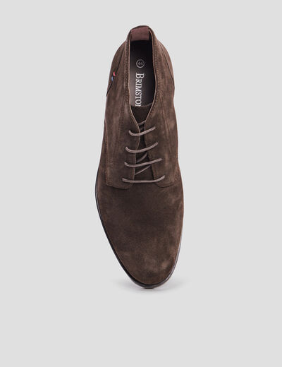 Boots à lacets en cuir marron homme