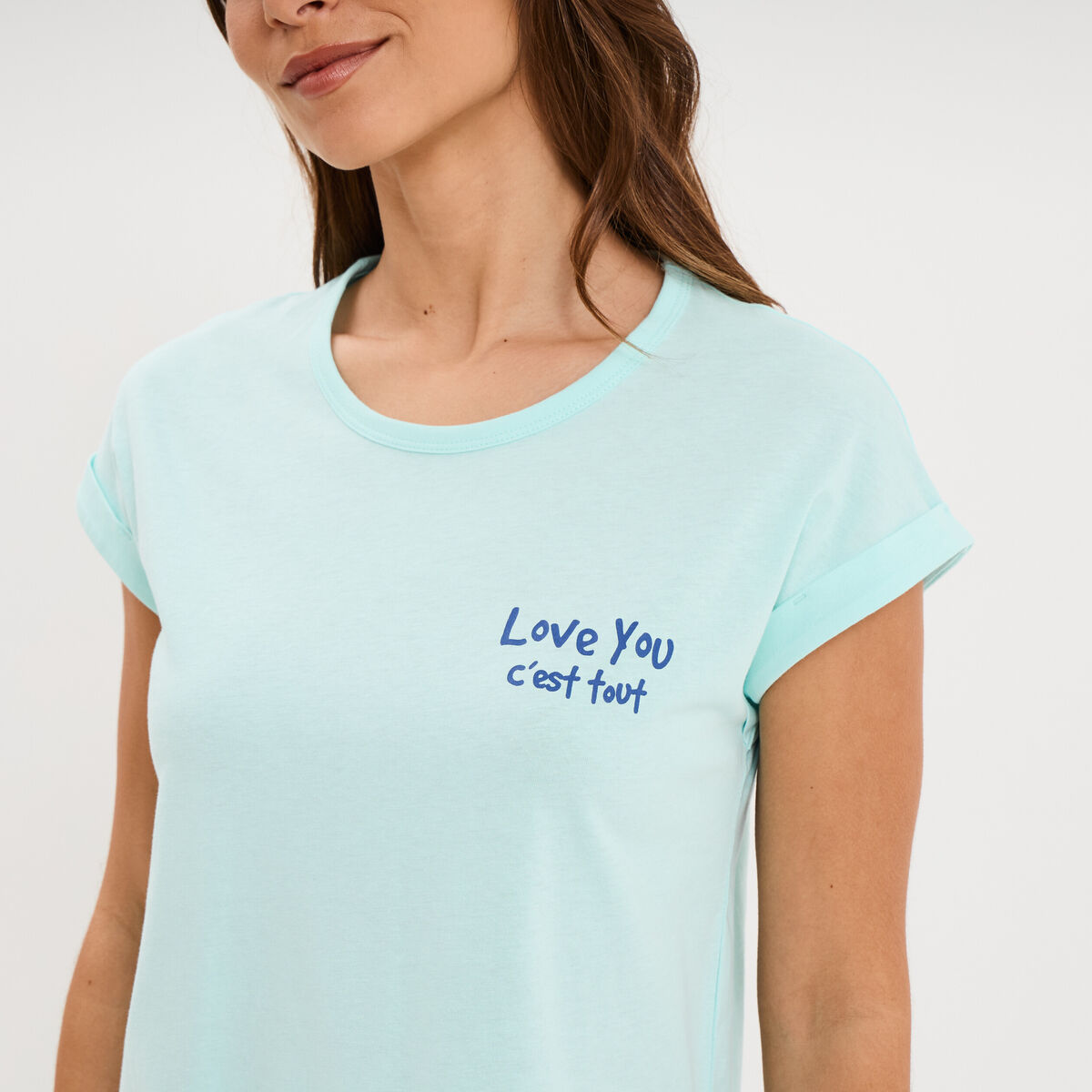 Ensemble pyjama short et t-shirt ecru femme
